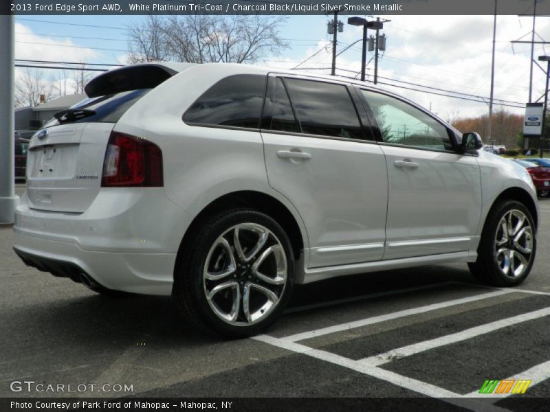 White Platinum Tri-Coat / Charcoal Black/Liquid Silver Smoke Metallic 2013 Ford Edge Sport AWD