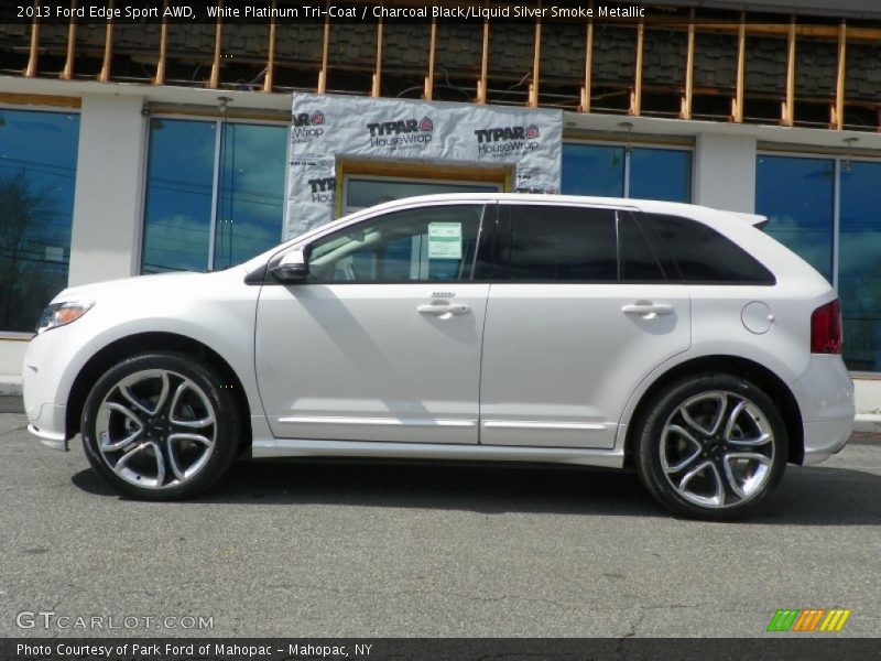 White Platinum Tri-Coat / Charcoal Black/Liquid Silver Smoke Metallic 2013 Ford Edge Sport AWD