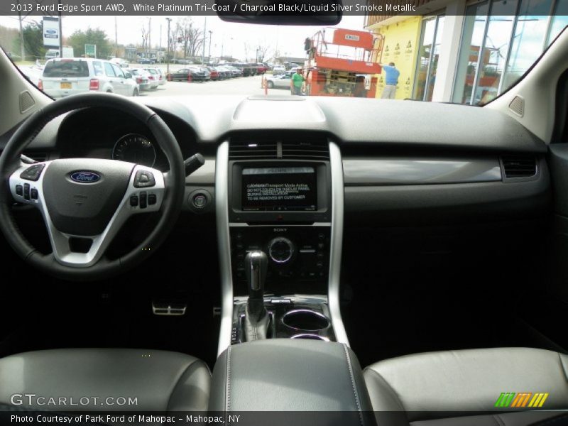 White Platinum Tri-Coat / Charcoal Black/Liquid Silver Smoke Metallic 2013 Ford Edge Sport AWD