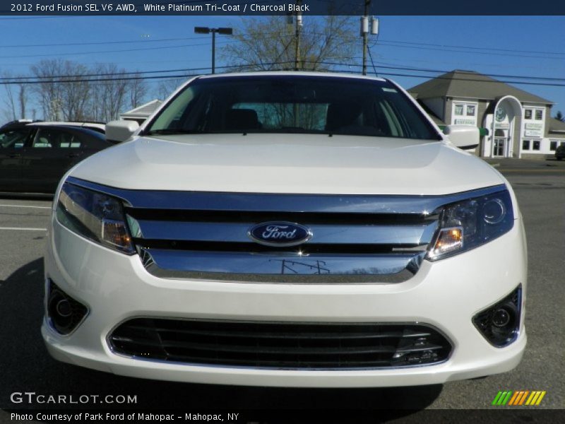 White Platinum Tri-Coat / Charcoal Black 2012 Ford Fusion SEL V6 AWD