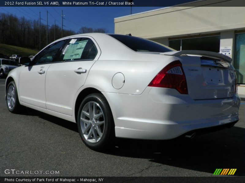 White Platinum Tri-Coat / Charcoal Black 2012 Ford Fusion SEL V6 AWD