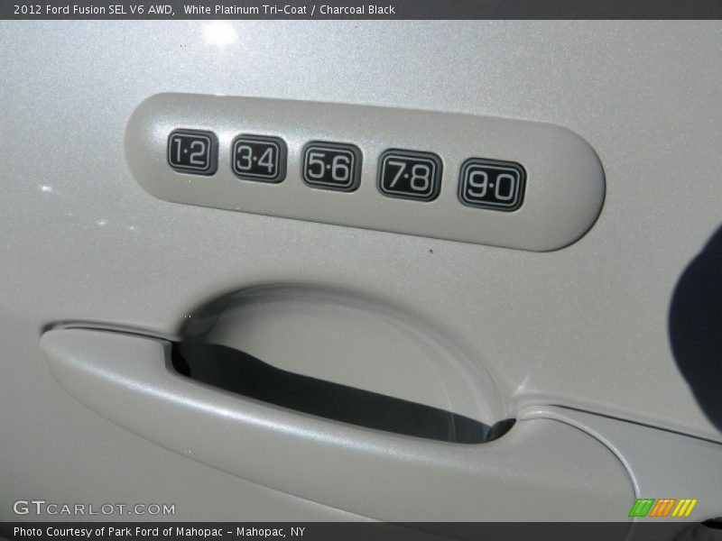 White Platinum Tri-Coat / Charcoal Black 2012 Ford Fusion SEL V6 AWD