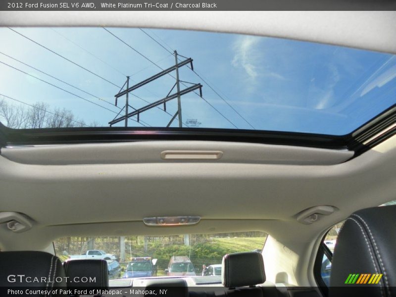 White Platinum Tri-Coat / Charcoal Black 2012 Ford Fusion SEL V6 AWD