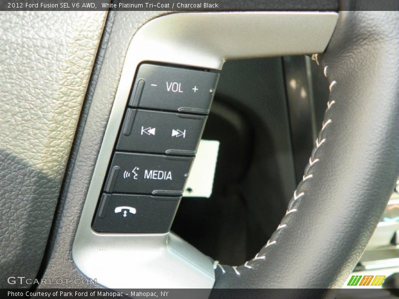 White Platinum Tri-Coat / Charcoal Black 2012 Ford Fusion SEL V6 AWD