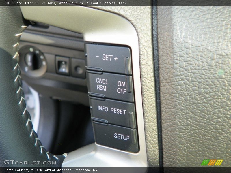 White Platinum Tri-Coat / Charcoal Black 2012 Ford Fusion SEL V6 AWD