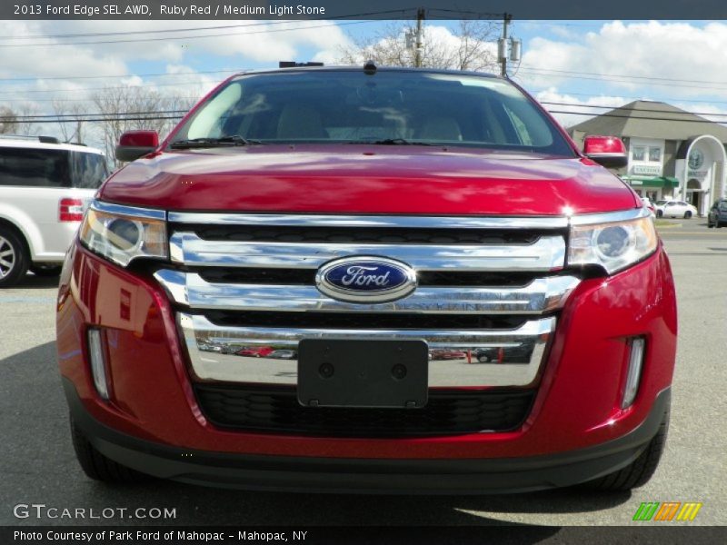 Ruby Red / Medium Light Stone 2013 Ford Edge SEL AWD
