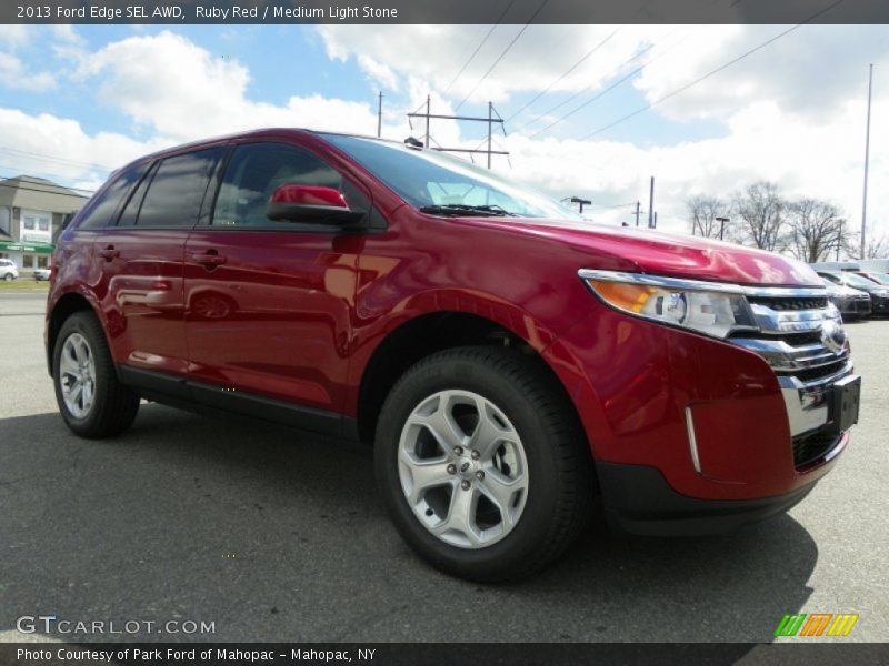 Ruby Red / Medium Light Stone 2013 Ford Edge SEL AWD