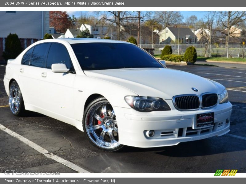 Alpine White / Black/Creme Beige 2004 BMW 7 Series 745i Sedan
