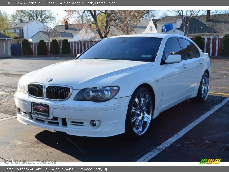 Alpine White / Black/Creme Beige 2004 BMW 7 Series 745i Sedan