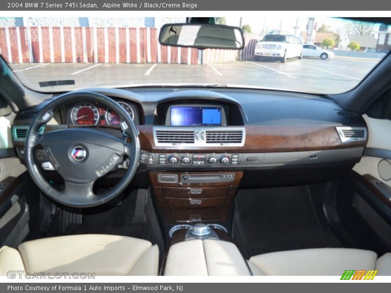 Alpine White / Black/Creme Beige 2004 BMW 7 Series 745i Sedan