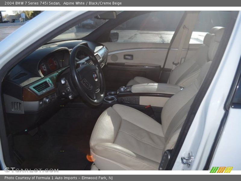 Alpine White / Black/Creme Beige 2004 BMW 7 Series 745i Sedan