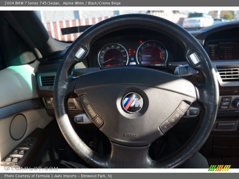 Alpine White / Black/Creme Beige 2004 BMW 7 Series 745i Sedan