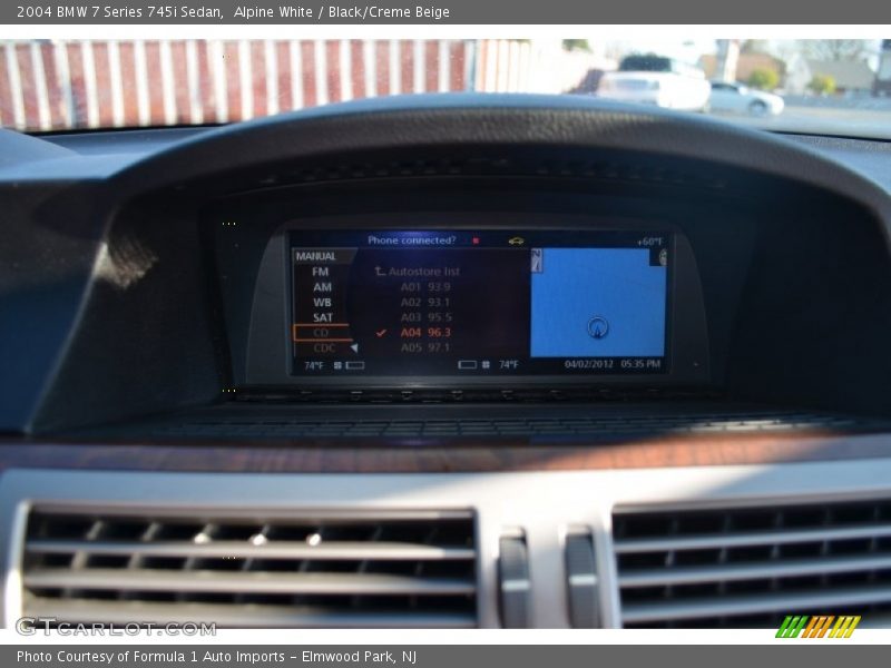 Alpine White / Black/Creme Beige 2004 BMW 7 Series 745i Sedan