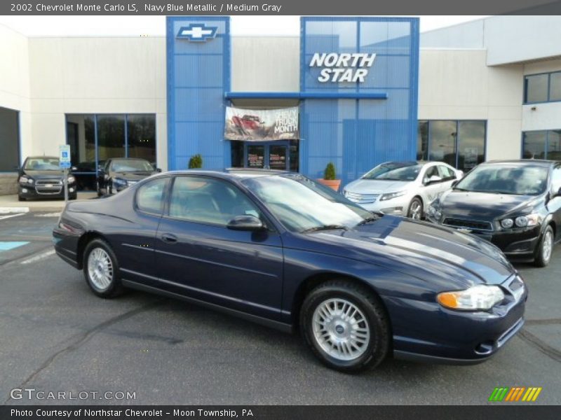 Navy Blue Metallic / Medium Gray 2002 Chevrolet Monte Carlo LS