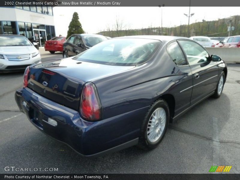 Navy Blue Metallic / Medium Gray 2002 Chevrolet Monte Carlo LS