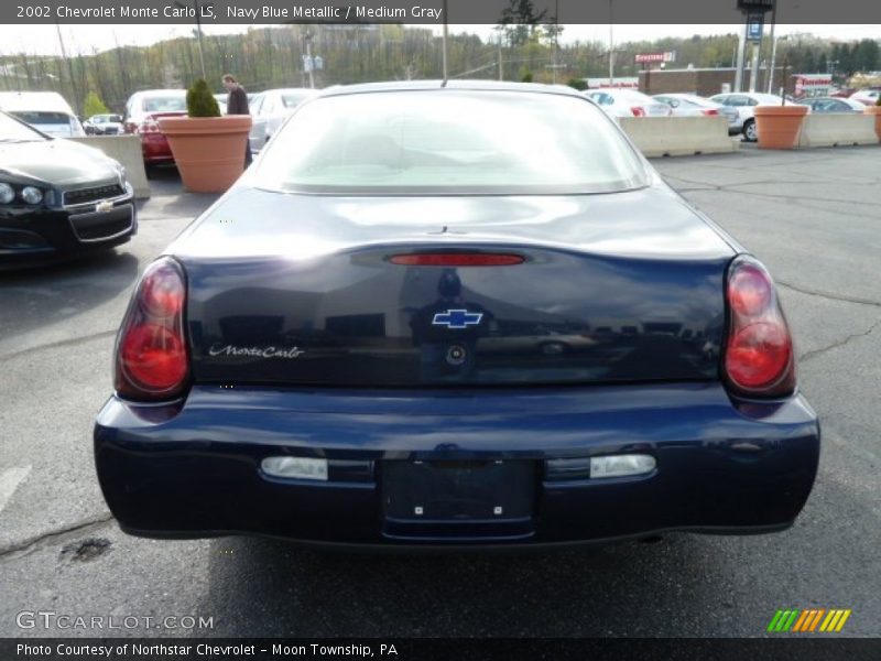 Navy Blue Metallic / Medium Gray 2002 Chevrolet Monte Carlo LS