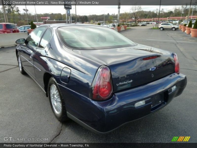 Navy Blue Metallic / Medium Gray 2002 Chevrolet Monte Carlo LS