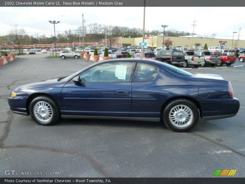 Navy Blue Metallic / Medium Gray 2002 Chevrolet Monte Carlo LS