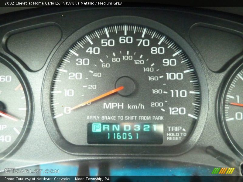 Navy Blue Metallic / Medium Gray 2002 Chevrolet Monte Carlo LS