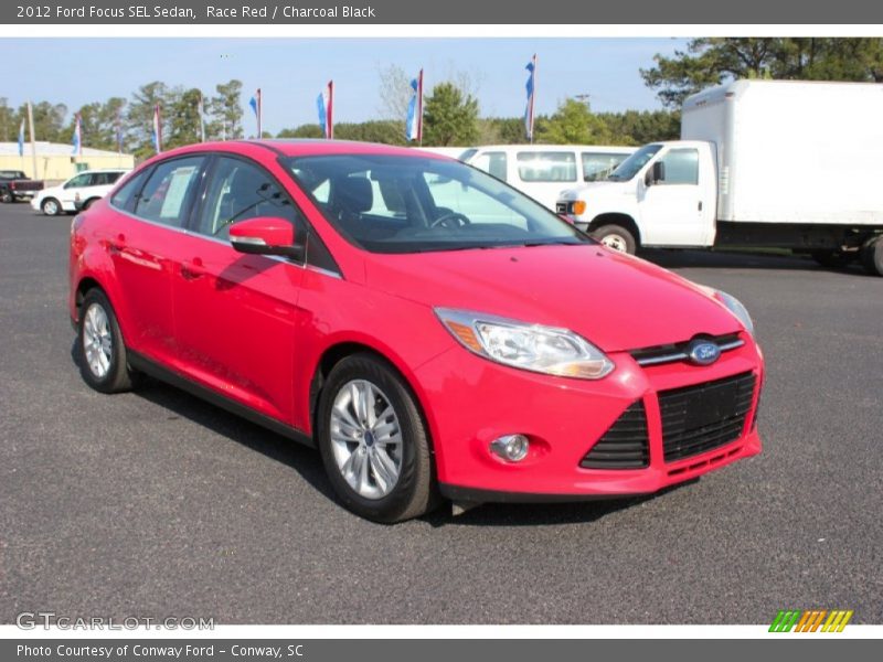Race Red / Charcoal Black 2012 Ford Focus SEL Sedan