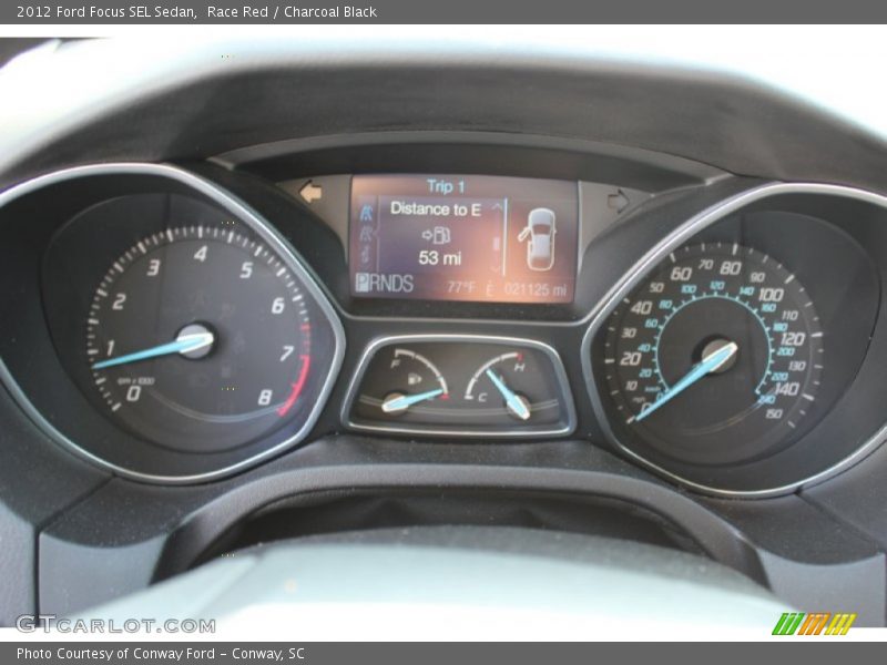 Race Red / Charcoal Black 2012 Ford Focus SEL Sedan