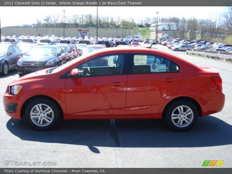 Inferno Orange Metallic / Jet Black/Dark Titanium 2012 Chevrolet Sonic LS Sedan