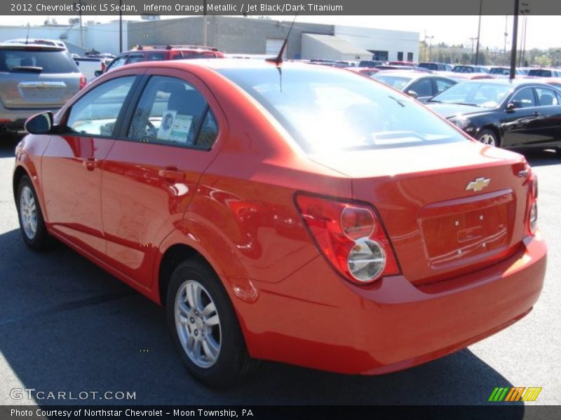 Inferno Orange Metallic / Jet Black/Dark Titanium 2012 Chevrolet Sonic LS Sedan