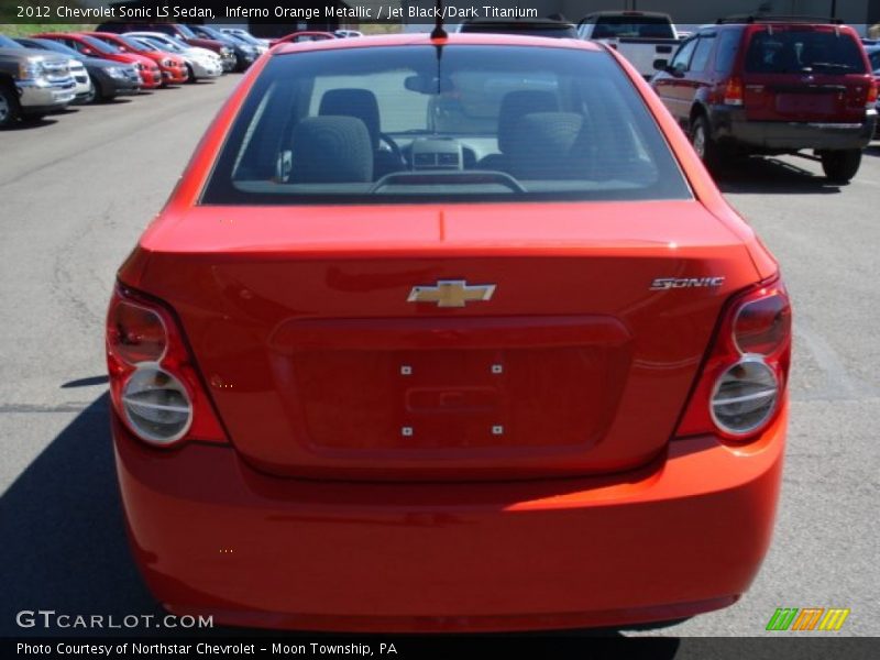 Inferno Orange Metallic / Jet Black/Dark Titanium 2012 Chevrolet Sonic LS Sedan