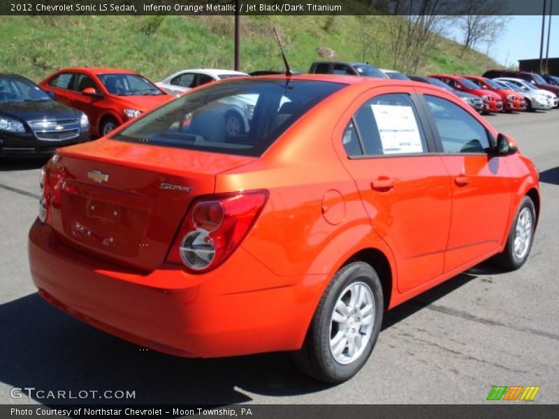 Inferno Orange Metallic / Jet Black/Dark Titanium 2012 Chevrolet Sonic LS Sedan