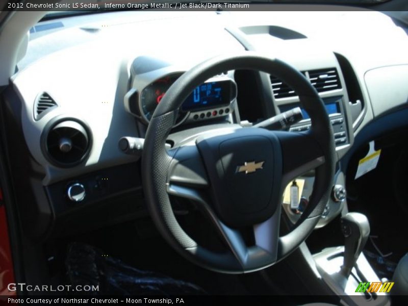 Inferno Orange Metallic / Jet Black/Dark Titanium 2012 Chevrolet Sonic LS Sedan