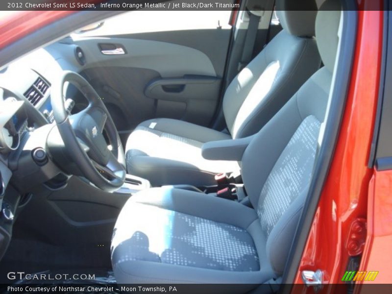 Inferno Orange Metallic / Jet Black/Dark Titanium 2012 Chevrolet Sonic LS Sedan