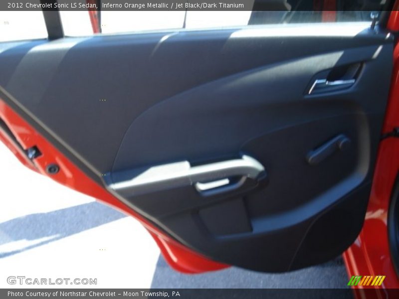Inferno Orange Metallic / Jet Black/Dark Titanium 2012 Chevrolet Sonic LS Sedan