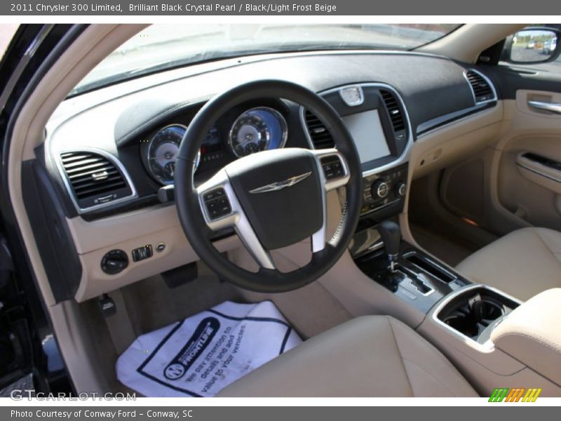 Brilliant Black Crystal Pearl / Black/Light Frost Beige 2011 Chrysler 300 Limited