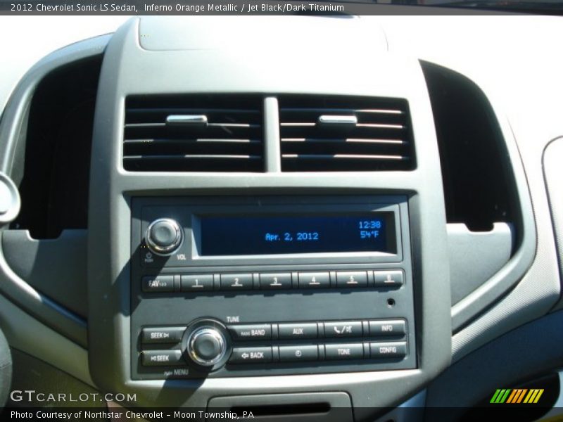 Inferno Orange Metallic / Jet Black/Dark Titanium 2012 Chevrolet Sonic LS Sedan