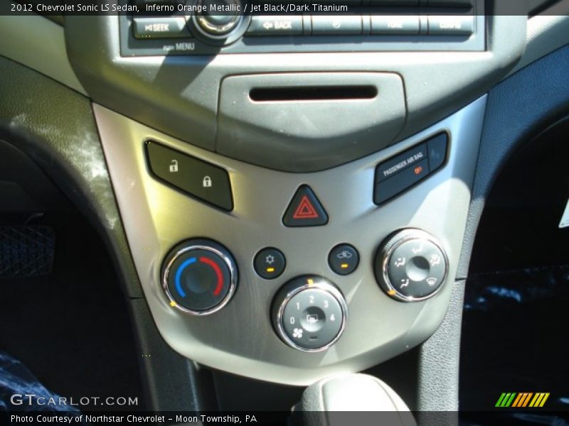Inferno Orange Metallic / Jet Black/Dark Titanium 2012 Chevrolet Sonic LS Sedan