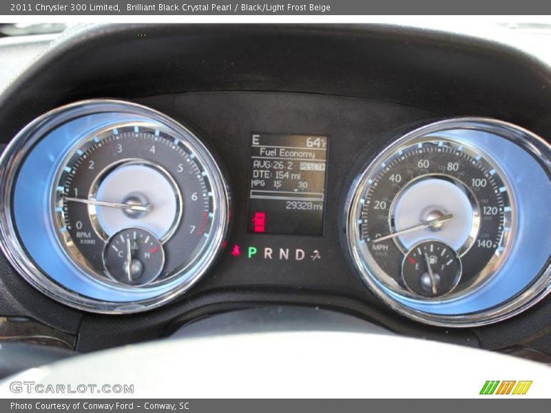 Brilliant Black Crystal Pearl / Black/Light Frost Beige 2011 Chrysler 300 Limited
