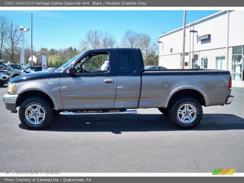 Black / Medium Graphite Grey 2003 Ford F150 Heritage Edition Supercab 4x4