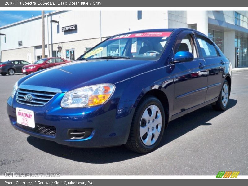 Deep Ocean Blue / Gray 2007 Kia Spectra EX Sedan