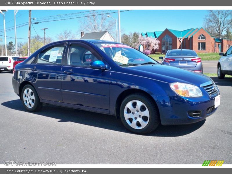 Deep Ocean Blue / Gray 2007 Kia Spectra EX Sedan