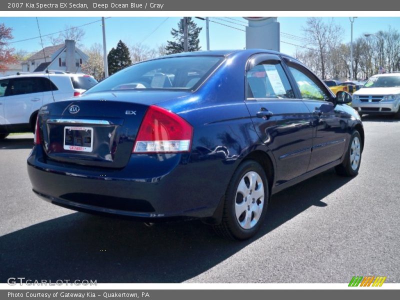 Deep Ocean Blue / Gray 2007 Kia Spectra EX Sedan