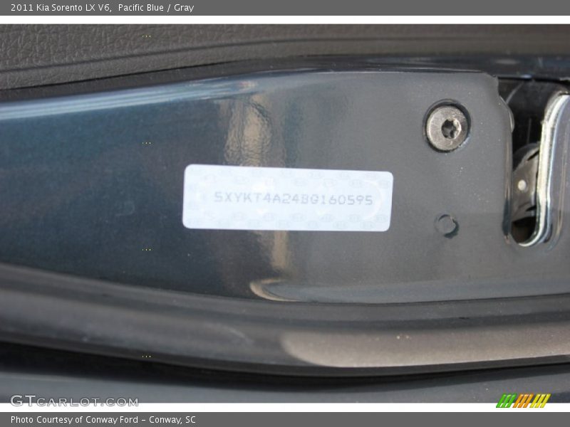 Pacific Blue / Gray 2011 Kia Sorento LX V6