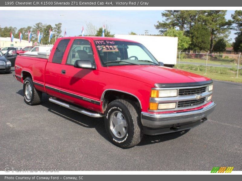 Victory Red / Gray 1995 Chevrolet C/K K1500 Silverado Z71 Extended Cab 4x4