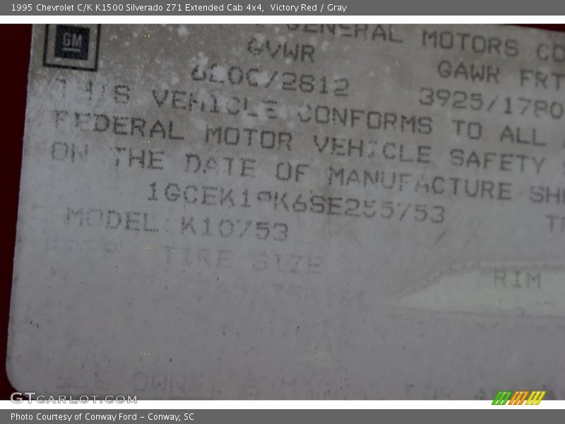 Victory Red / Gray 1995 Chevrolet C/K K1500 Silverado Z71 Extended Cab 4x4