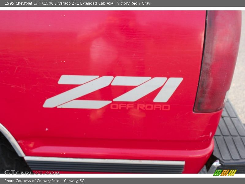 Victory Red / Gray 1995 Chevrolet C/K K1500 Silverado Z71 Extended Cab 4x4