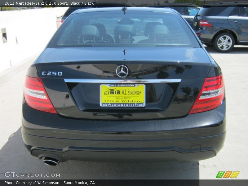 Black / Black 2012 Mercedes-Benz C 250 Sport