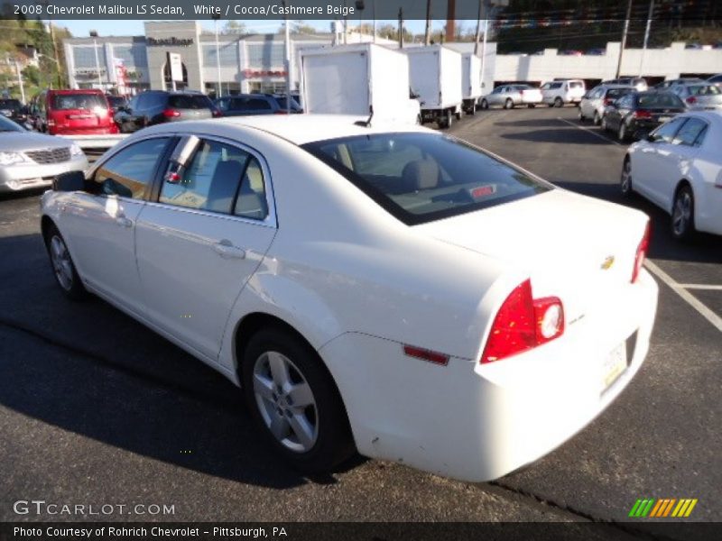 White / Cocoa/Cashmere Beige 2008 Chevrolet Malibu LS Sedan