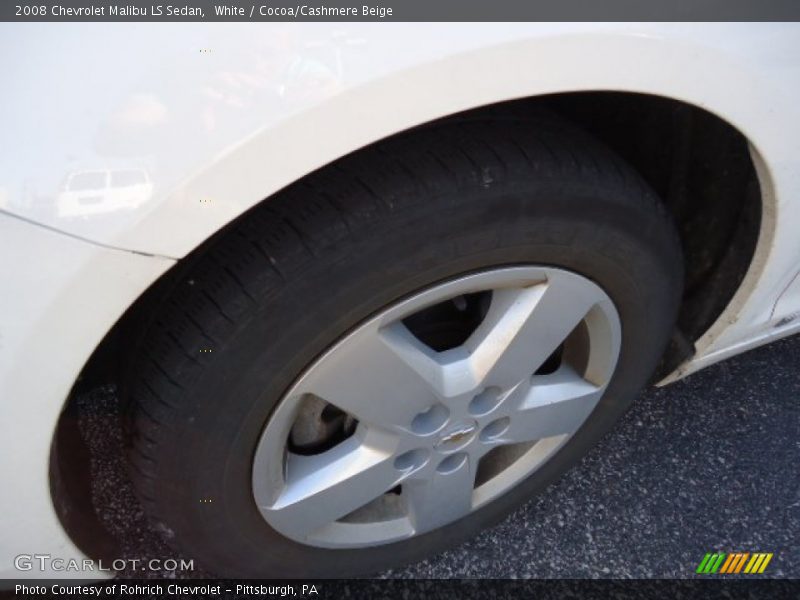 White / Cocoa/Cashmere Beige 2008 Chevrolet Malibu LS Sedan