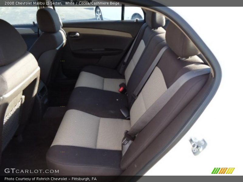 White / Cocoa/Cashmere Beige 2008 Chevrolet Malibu LS Sedan