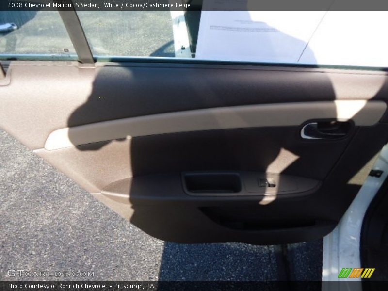 White / Cocoa/Cashmere Beige 2008 Chevrolet Malibu LS Sedan