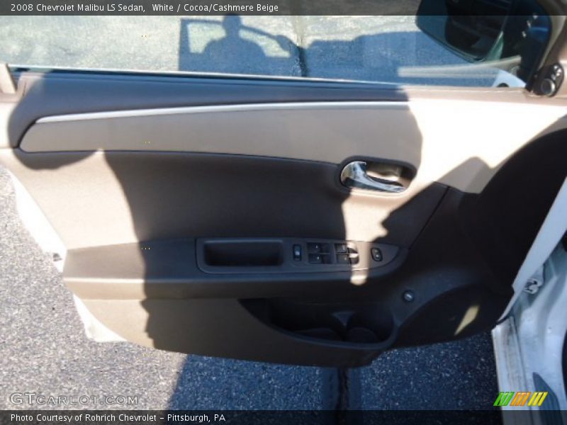 White / Cocoa/Cashmere Beige 2008 Chevrolet Malibu LS Sedan
